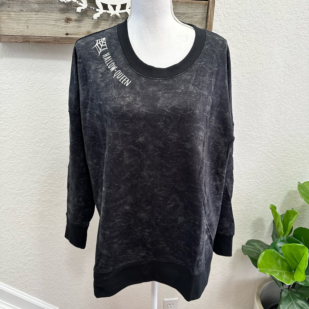 Lularoe Hannah Hallow-Queen gray black sweatshirt ladies XL NWT